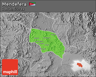 Political Map of Mendefera, desaturated
