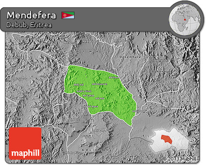 Political Map of Mendefera, desaturated