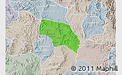 Political Map of Mendefera, lighten, semi-desaturated