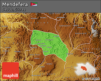 Political Map of Mendefera, physical outside