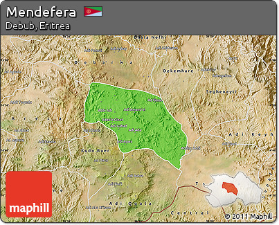 Political Map of Mendefera, satellite outside