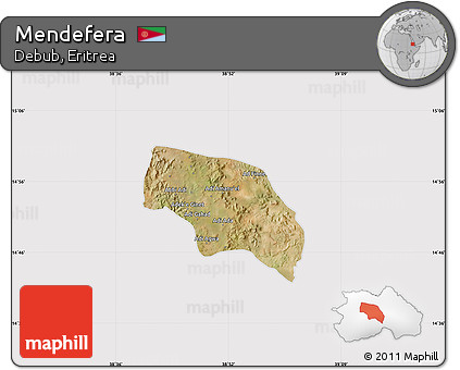 Satellite Map of Mendefera, cropped outside
