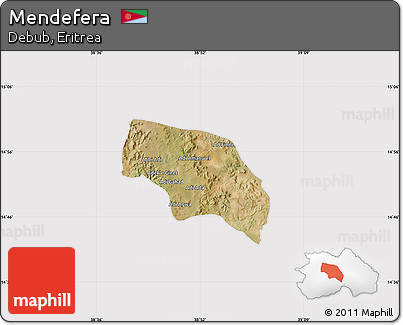 Satellite Map of Mendefera, cropped outside