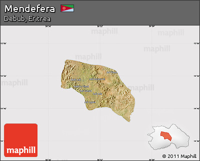 Satellite Map of Mendefera, cropped outside