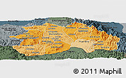 Political Shades Panoramic Map of Debub, darken, semi-desaturated