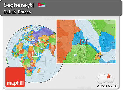 Political Location Map of Segheneyti, within the entire country