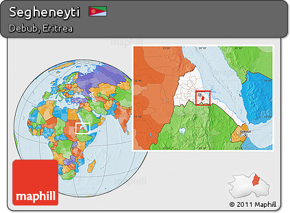 Political Location Map of Segheneyti, highlighted country