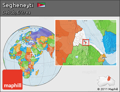 Political Location Map of Segheneyti, highlighted country