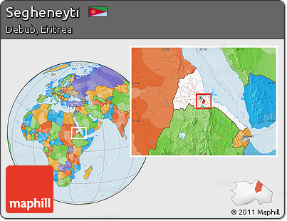 Political Location Map of Segheneyti, highlighted country