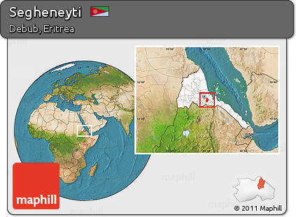 Satellite Location Map of Segheneyti, highlighted country