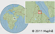 Savanna Style Location Map of Segheneyti, highlighted parent region, hill shading