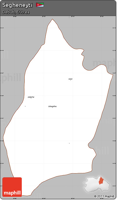 Gray Simple Map of Segheneyti, cropped outside