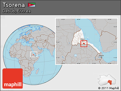 Gray Location Map of Tsorena, highlighted country, within the entire country