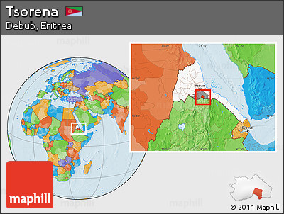 Political Location Map of Tsorena, highlighted country, highlighted parent region
