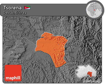Political Map of Tsorena, darken, desaturated