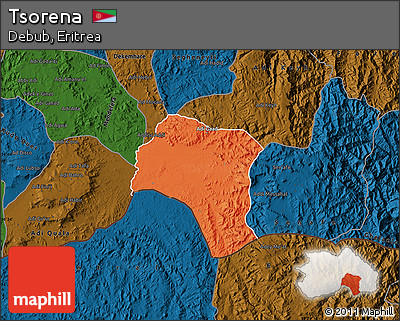 Political Map of Tsorena, darken