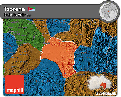 Political Map of Tsorena, darken