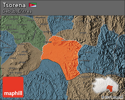 Political Map of Tsorena, darken, semi-desaturated