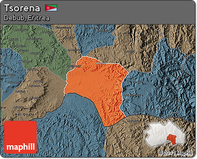 Political Map of Tsorena, darken, semi-desaturated