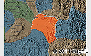 Political Map of Tsorena, darken, semi-desaturated
