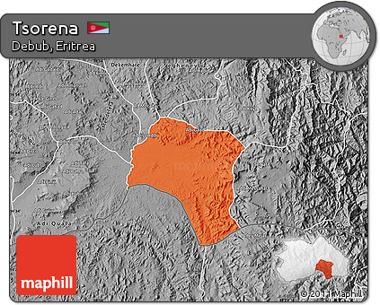 Political Map of Tsorena, desaturated
