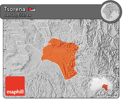 Political Map of Tsorena, lighten, desaturated