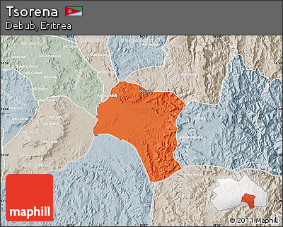 Political Map of Tsorena, lighten, semi-desaturated