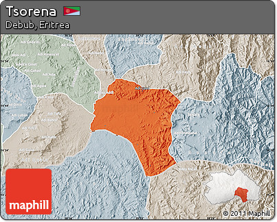 Political Map of Tsorena, lighten, semi-desaturated