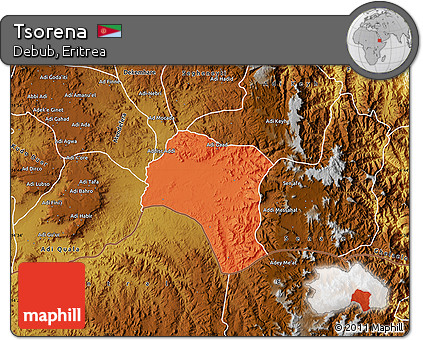 Political Map of Tsorena, physical outside