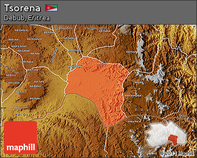 Political Map of Tsorena, physical outside