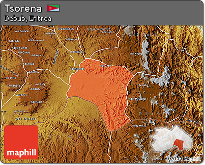 Political Map of Tsorena, physical outside