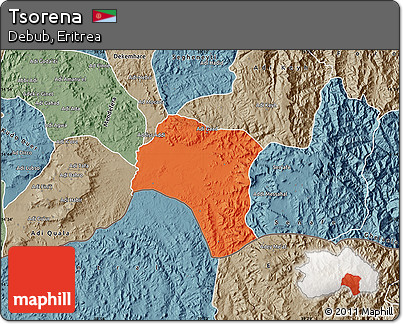 Political Map of Tsorena, semi-desaturated