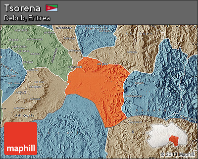 Political Map of Tsorena, semi-desaturated