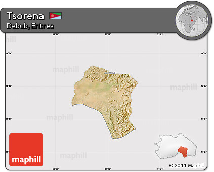 Satellite Map of Tsorena, cropped outside