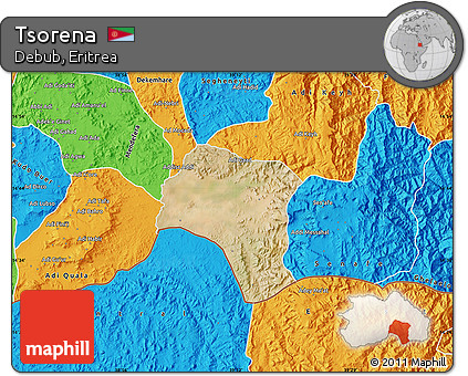 Satellite Map of Tsorena, political outside