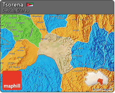Satellite Map of Tsorena, political outside