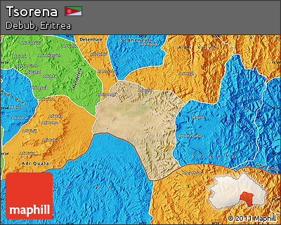 Satellite Map of Tsorena, political outside