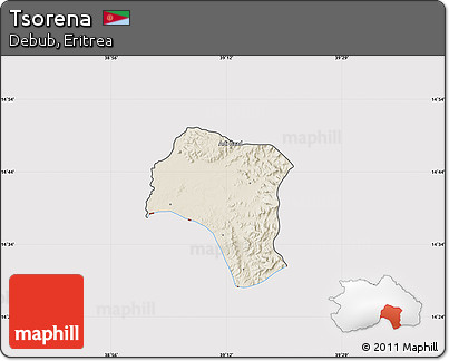 Shaded Relief Map of Tsorena, cropped outside