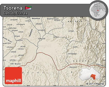 Shaded Relief Map of Tsorena