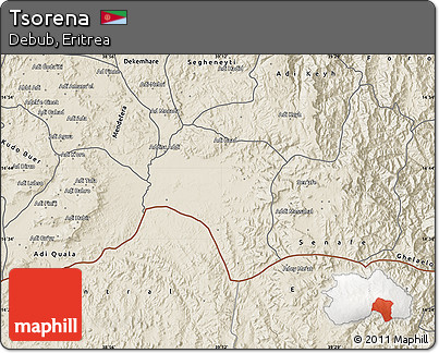 Shaded Relief Map of Tsorena