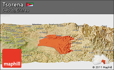 Political Panoramic Map of Tsorena, satellite outside