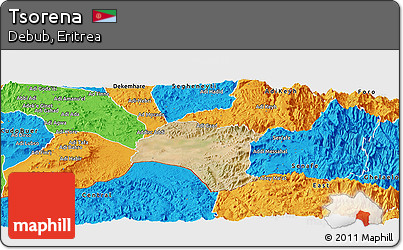 Satellite Panoramic Map of Tsorena, political outside