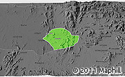 Political 3D Map of Akurdet, darken, desaturated