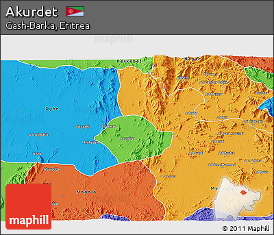 Political 3D Map of Akurdet