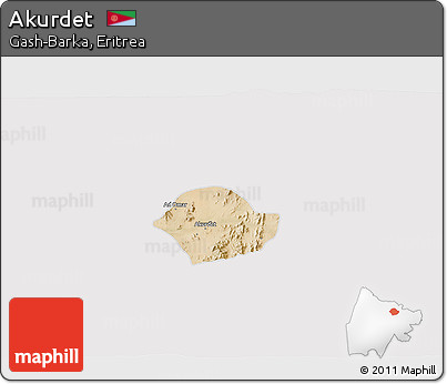 Satellite 3D Map of Akurdet, cropped outside