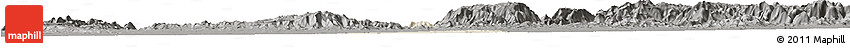 Shaded Relief Horizon Map of Akurdet, darken, semi-desaturated