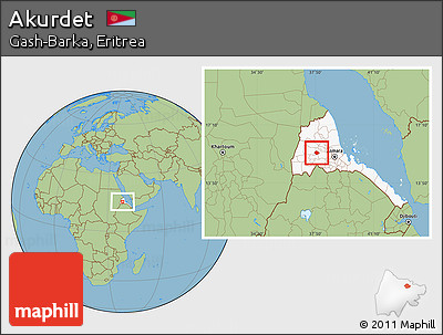 Savanna Style Location Map of Akurdet, highlighted country