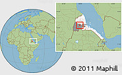 Savanna Style Location Map of Akurdet, highlighted country, highlighted parent region, within the entire country