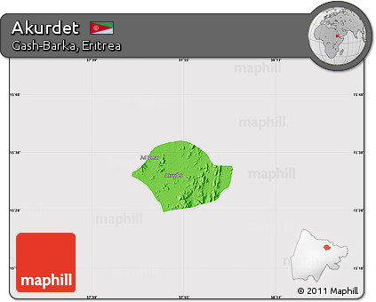 Political Map of Akurdet, cropped outside