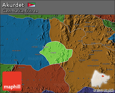 Political Map of Akurdet, darken